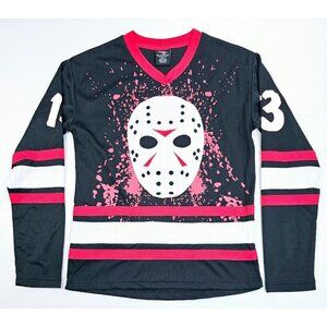 Friday The 13th Size XS Mens Long Sleeve Black Hockey Jersey Jason Voorhees